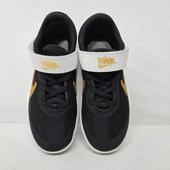 Nike Toddler Team Hustle D 10 Basketball Shoe CW6736-002 Black White Gold Sz 11C - Picture 5 of 10